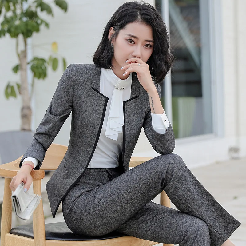 1809Professional Women's Suit New Style Blazer Interview Formal Wear Hotel Reception Long Sleeve Suit Workwear Spring Autumn