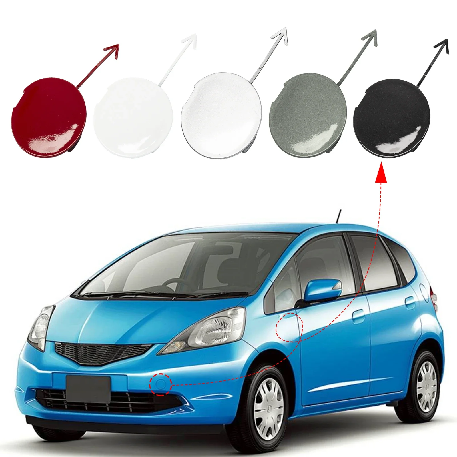 

Pop Front Bumper Tow Hook Cover Cap Towing Eye For Honda Jazz Fit GE6 GE8 Accessories 2009 2010 2011 71104-TF0-000 71104TF0000