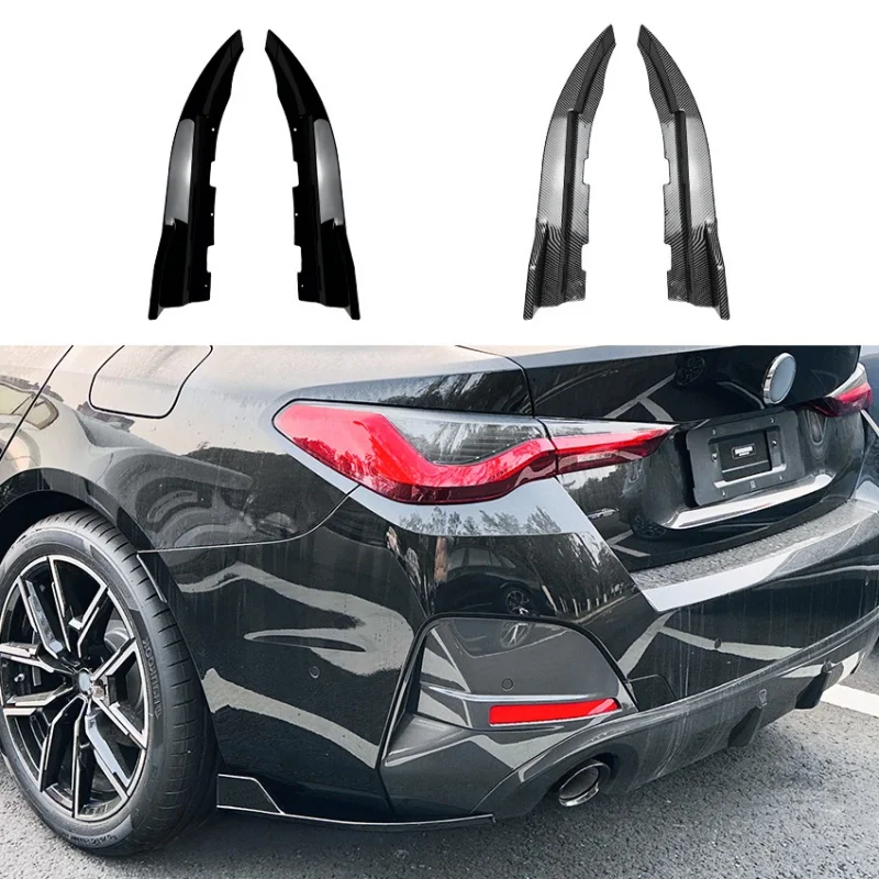 

For BMW 4 Rear Cornerite G26 Sport 2020+ Rear Bumper Side Diffuser Spoiler Cover Lip Boot Lower CornerSplitter Cover By ABS