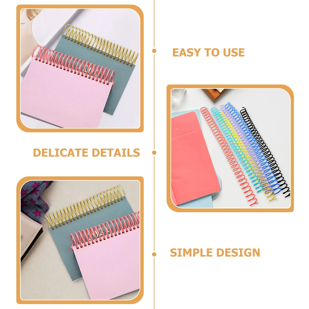 

12 Pcs Coil Binder Rings Notebook Spiral Coils Loose Leaf Circles Plastic DIY Book Rings Scrapbook Notepad Pages ganizer Storage