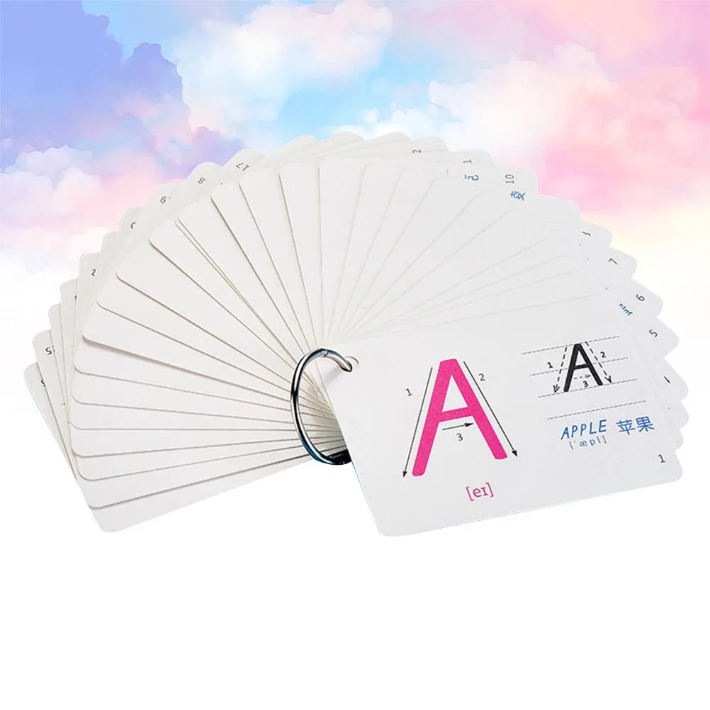 

1Set Kids Literacy Card 26 Letter Cards Practical Touch Feeling Great Texture Early Learning Tool 10.2x7.4cm Kids Literacy Card