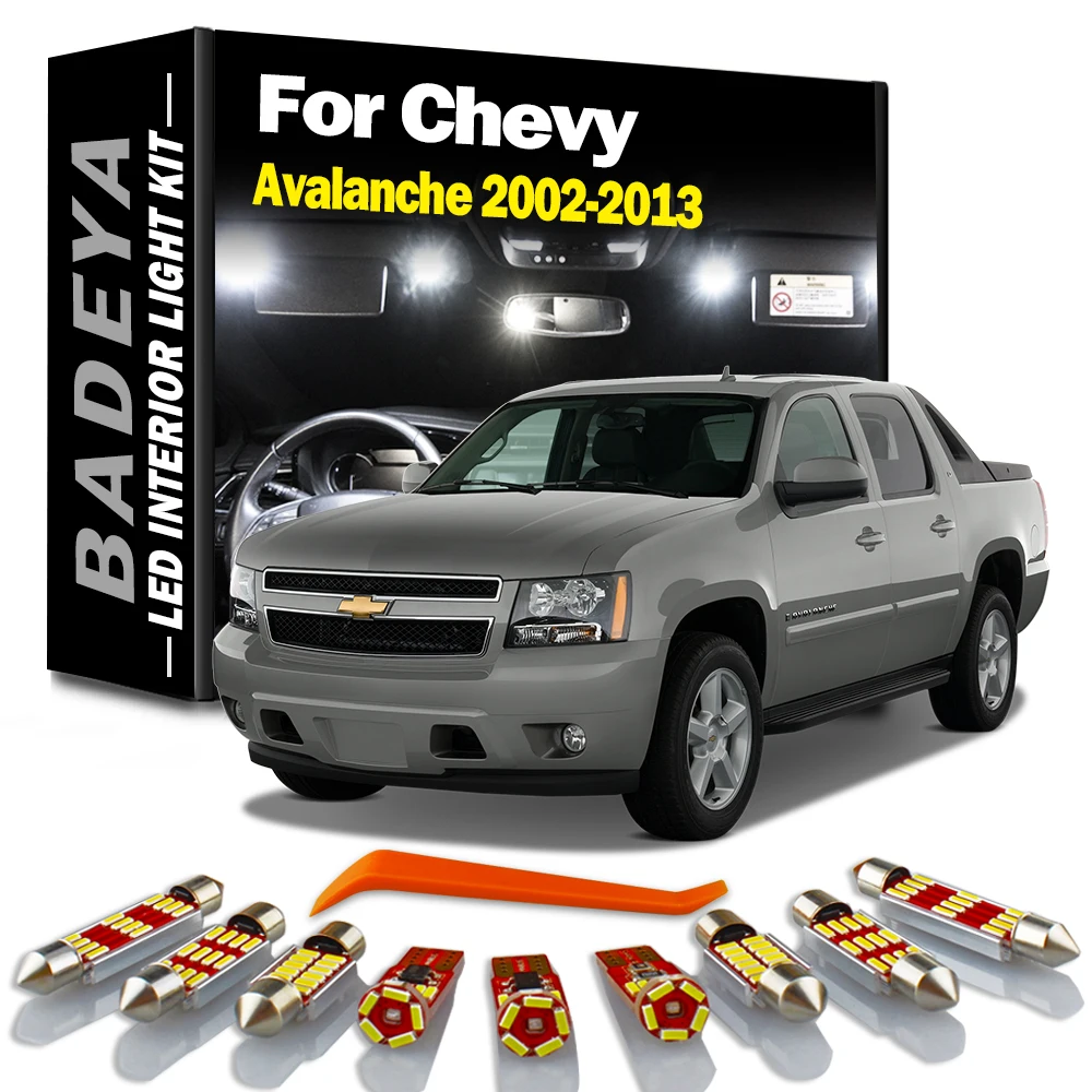 

BADEYA Canbus светодиодный комплект внутреннего купольного освещения с картой для Chevrolet Chevy Avalanche 2002-2010 2011 2012 2013, автомобильные светодиодные лампы, автомобильная лампа