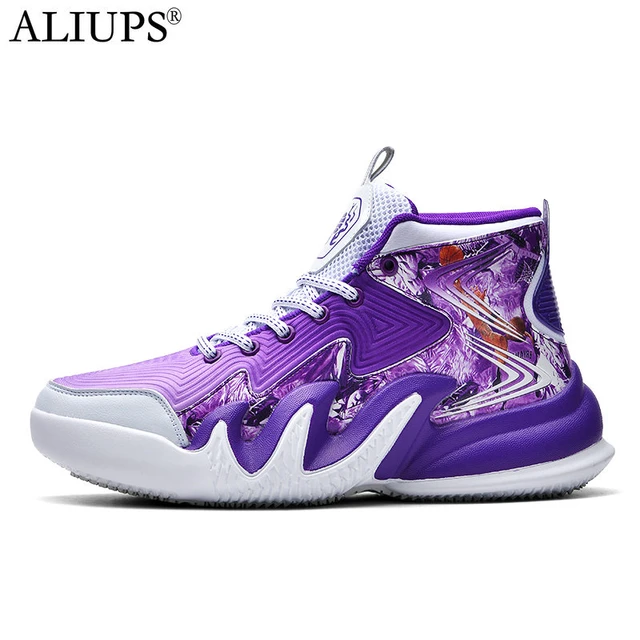 Purple Black Basketball Shoes Purple White Basketball Shoes 36 45 Men Women Aliexpress