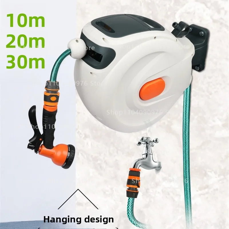 

Водяной пистолет высокого давления, автомойка, садовая водопроводная труба, 20 метров, 10-метровое оборудование для автомойки, автоматическая катушка для телескопических труб