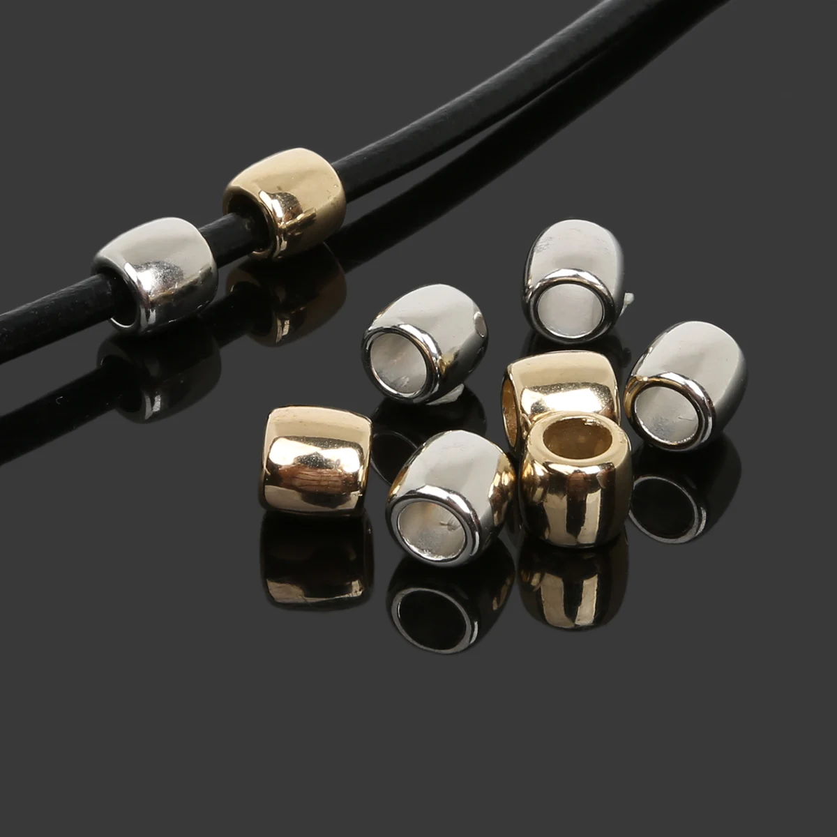 Best Selling 30pcs 11x11mm Plated Acrylic Plastic CCB Big Hole Loose Spacer Beads European Ring Fitting DIY Charms Bracelet