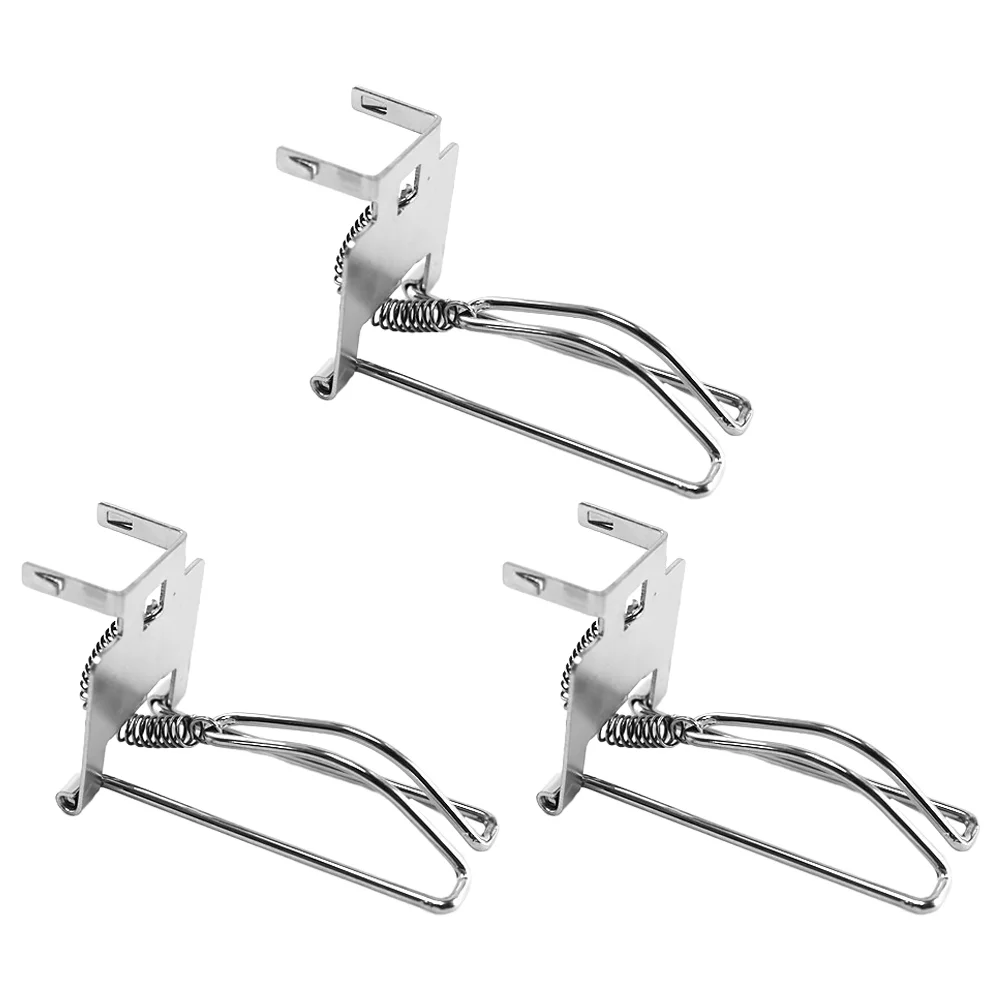 3 Pcs Holder Cashier Box Clip Tray Trays Fixing for Register Money Drawer Clips Silver Man