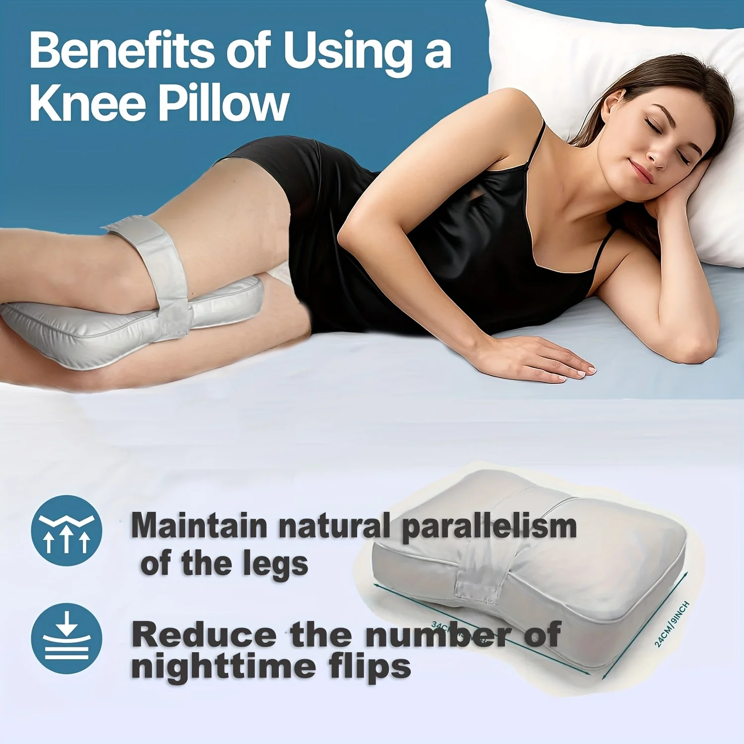 Leg Support Pillow] Leg Support Pillow,1pc Knee Cushion for Side Sleepers,Washable for Restful Sleep,Leg for Lateral Sleepers