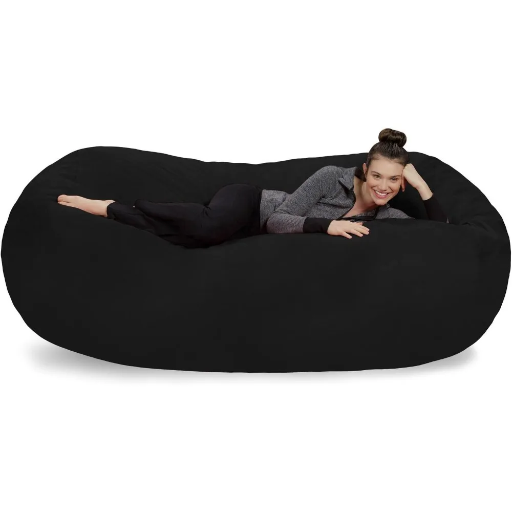 Plush Bean Bag Sofas with Super Soft Microsuede Cover - XL Memory Foam Stuffed Lounger Chairs