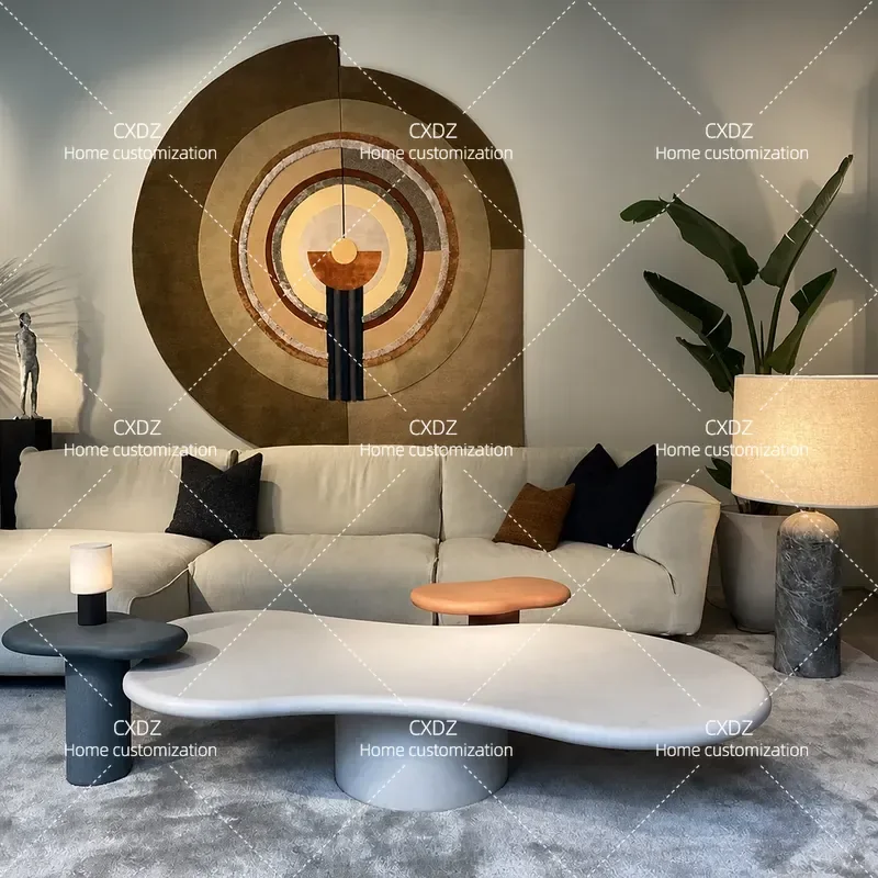 Nordic Irregular Cloud Coffee Table Set Modern Minimalist Wabi Sabi Style White Side Table Creative Living Room Furniture