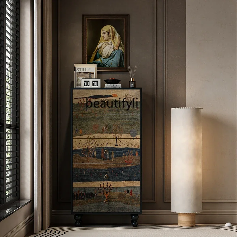 

ss25 French painting retro painting oil painting bed and breakfast cabinet living room dining side wall storage locker