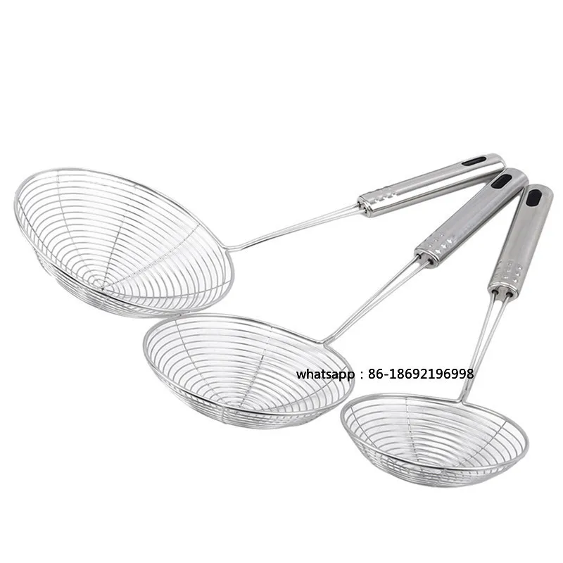 

Oval Skimmer Stainless Steel Filter Mesh Oil Pot Food Filter Cookware Colander Fried Filter Kitchen Strainer Baking Cooking Tool