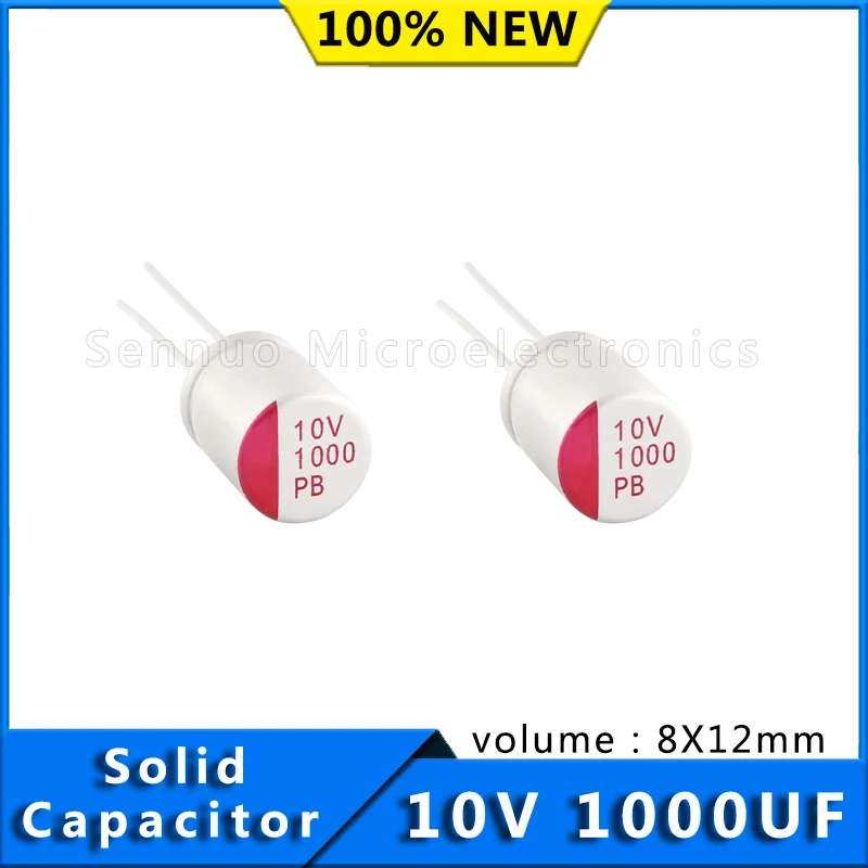 10pcs New solid capacitor 1000uf 10V Capacitors 8x12 Aluminum Electrolytic Capacitors 1000uf 10v In-Line Solid State Capacitors