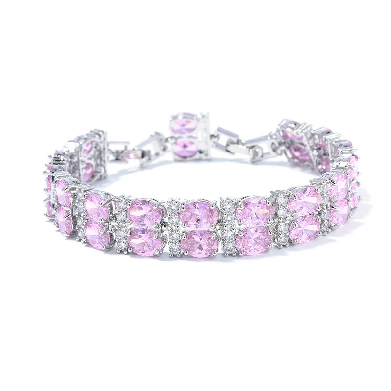 FUIHETYS Luxury Women Bracelet with Zircon Gemstone 925 Silver Jewelry for Wedding Bridal Party Engagement Accessories Wholesale