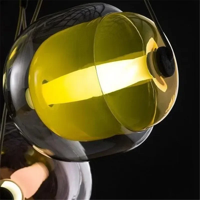 Cápsula Pendurado Luz Pingente, Mini LED Light, Vidro Colorido, Design de Moda Pendurado, Iluminação de Restaurante, Cozinha Bar Suspenso Lustre