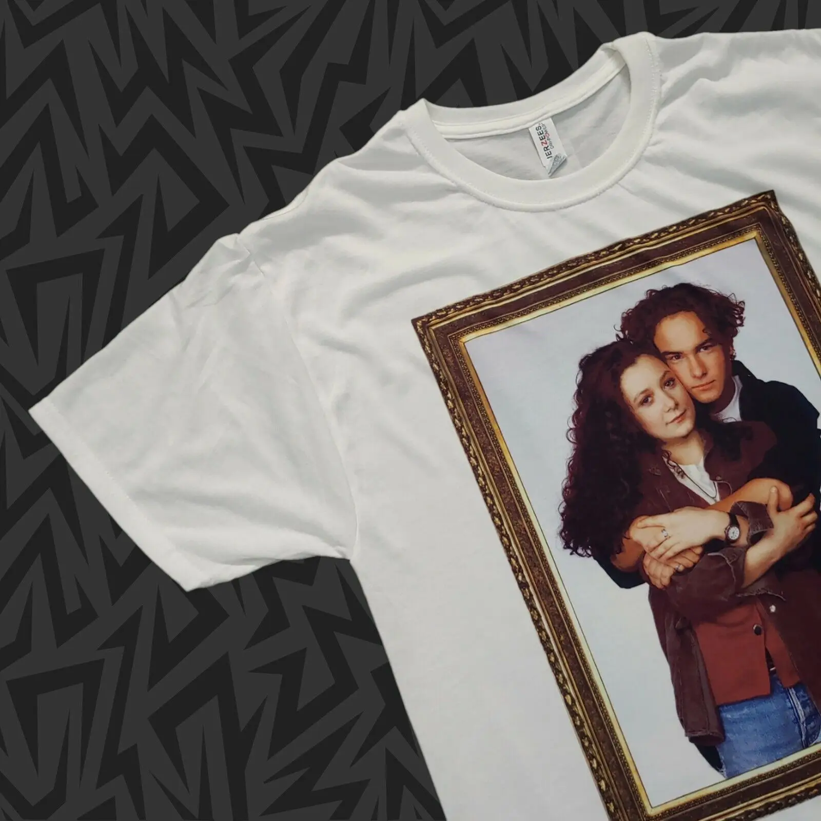 New ROSEANNE T-Shirt DAVID & DARLENE Gold Framed Portrait 80s 90s vtg S - 2XL