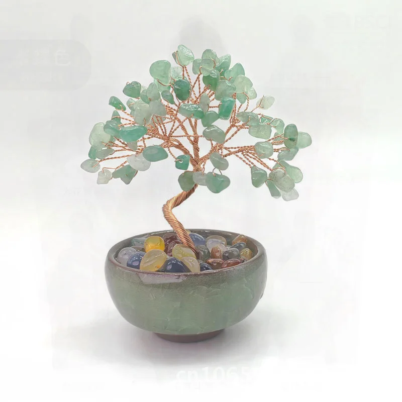 

Cornucopia Tea Cigar Base Crystal Fortune Tree Ornaments Desktop Crystal Life Tree Creative Handmade Crafts