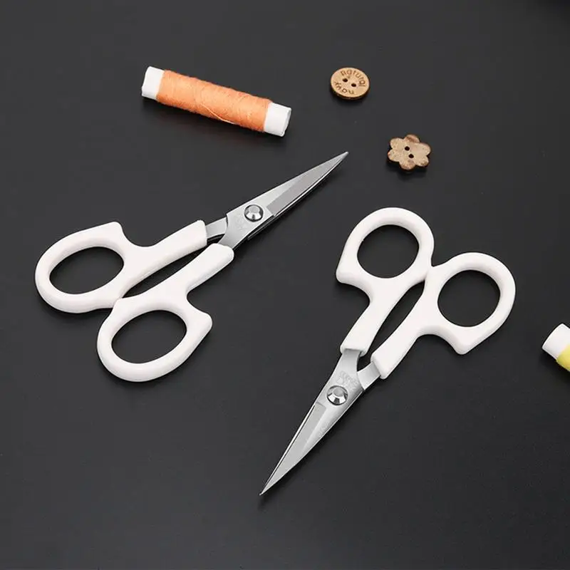 1pc White Sewing Scissors Multi-Purpose Sharp Stainless Steel Scissors For Office Home School Sewing Fabric Craft Supplies