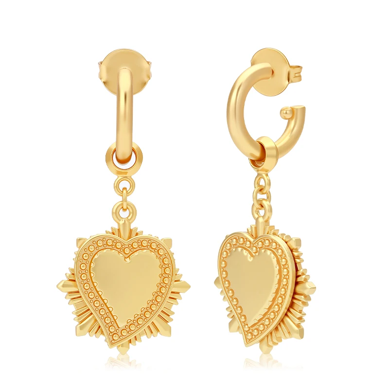 

Серьги-кольца VAROLE с подвеской в виде сердца и подсолнуха для женщин, модные ювелирные изделия, персиковые висячие серьги, эффектные серьги Aretes Mujer