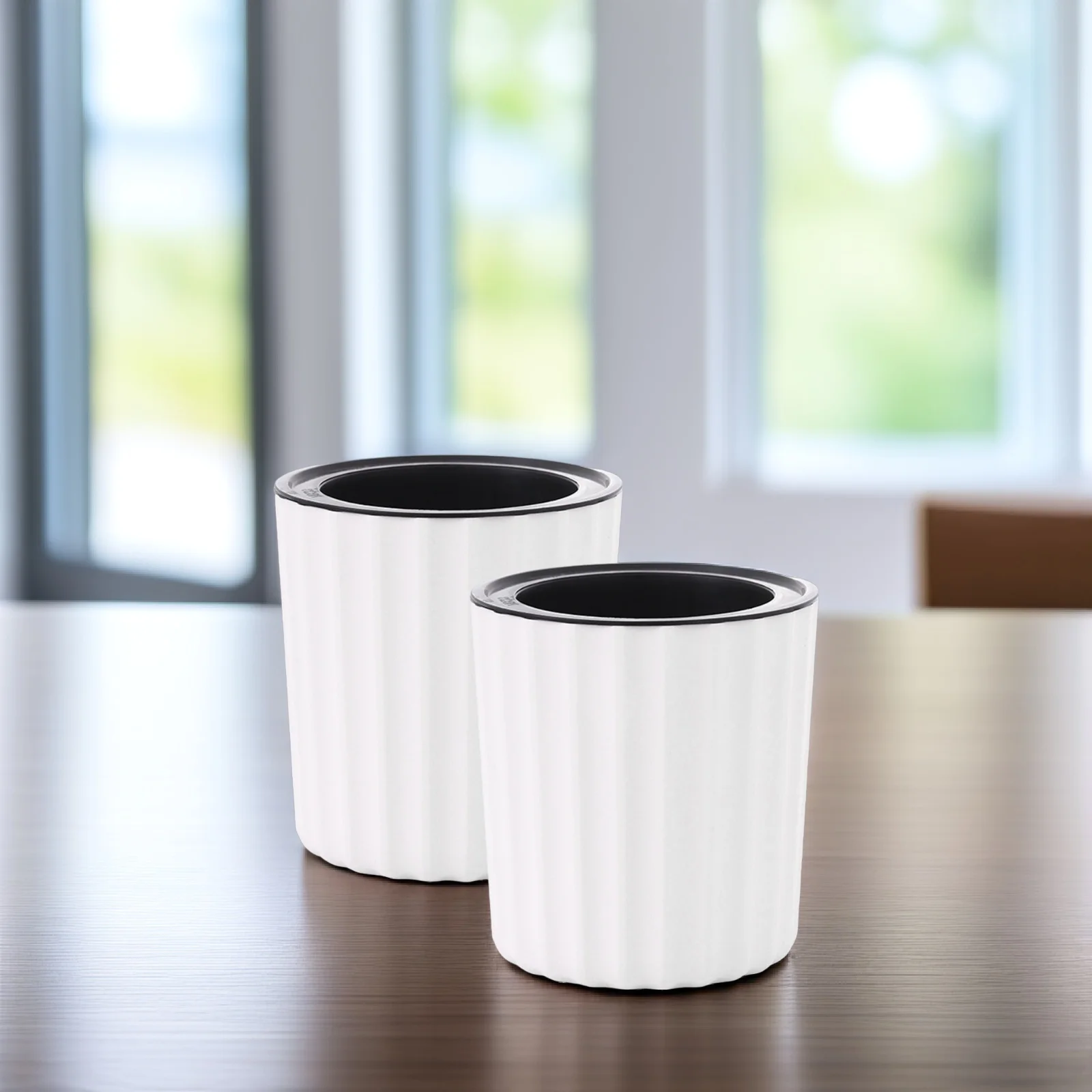

2Pcs Self Watering Pots Sturdy Plastic Flower Pots for Balcony Windowsill Dining Table Decor Automatic Watering