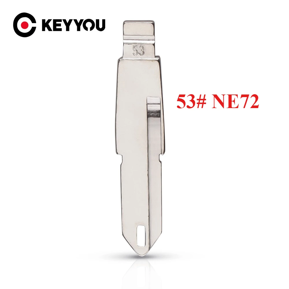 

KEYYOU 10шт 53 # NE72 металлический необрезанный пустой откидной лезвие дистанционного ключа для Peugeot 206 207 Citroen Renault для KD xhorse VVDI JMD
