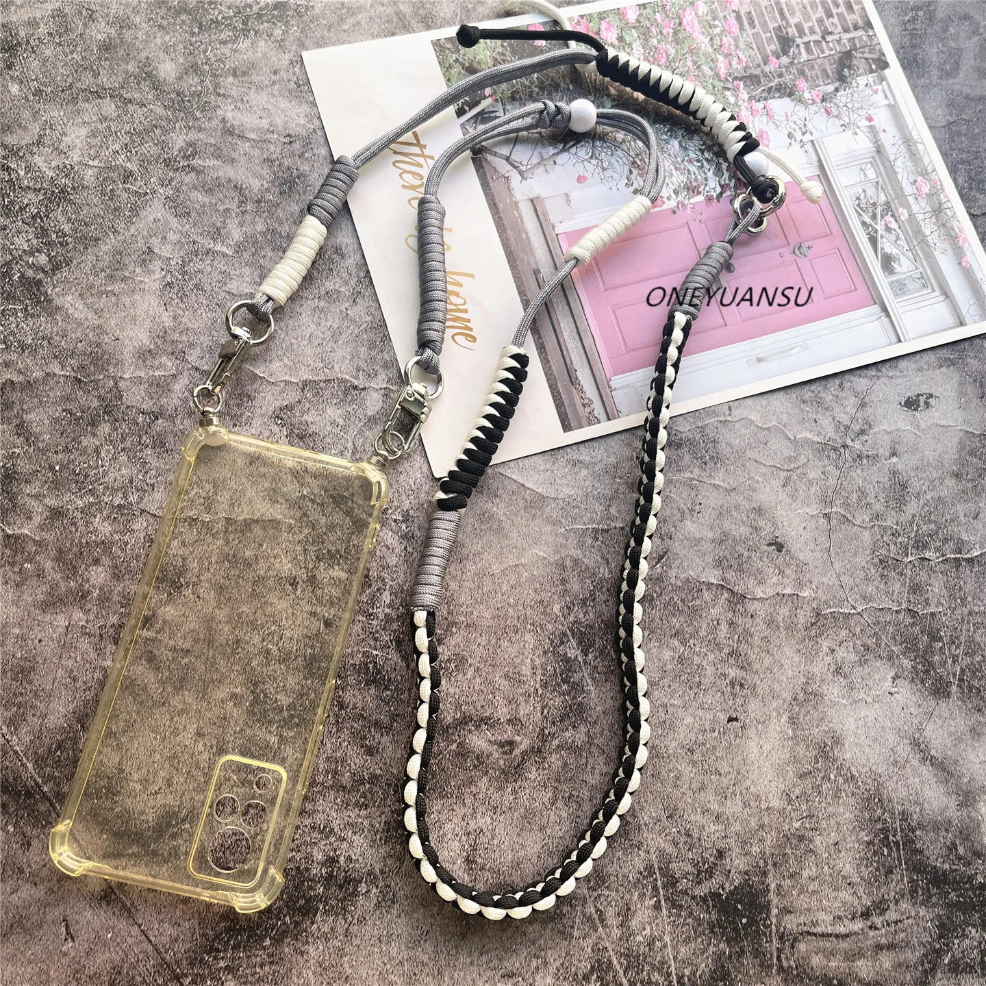 

Phone Lanyard Handwoven Mobile Accessories With Patch Cellular Strap Crossbody Chain Universal Phone Removable Wrist Strap