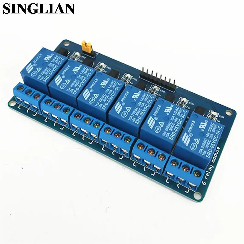 6 Channel Relay Module 6-channel 5V Relay Control Board With Optocoupler protection. 6 Way Relay Expansion Board