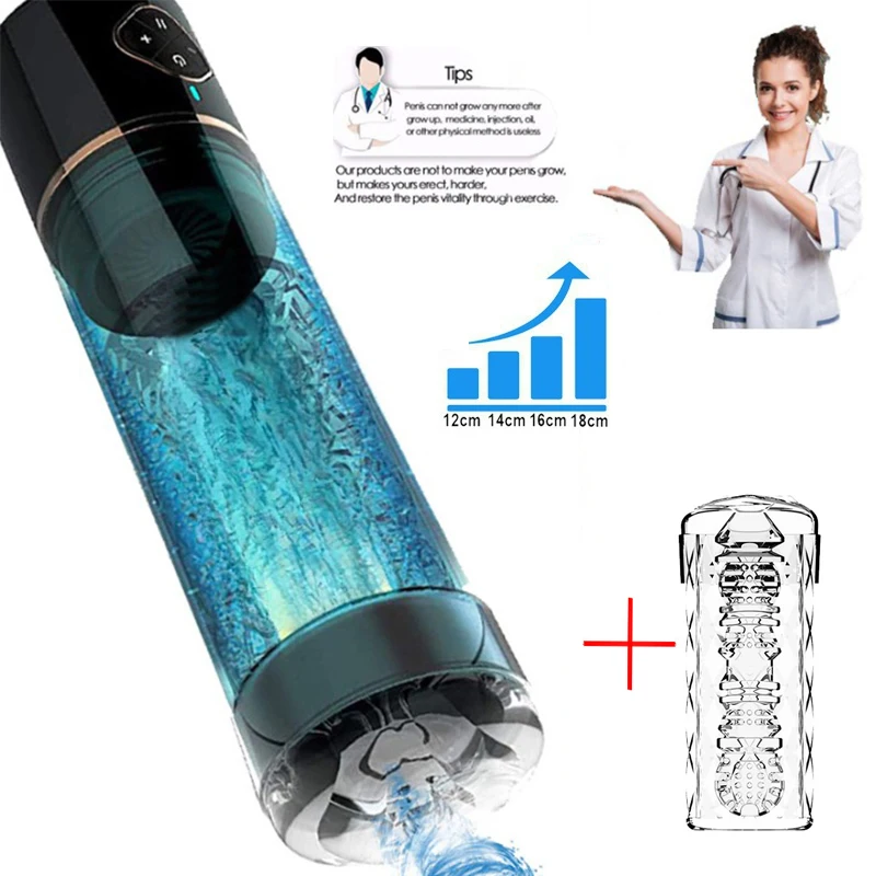 Water Bath Penis Enlargement Vacuum Pump Electric Male Masturbator Cup Penis Delay Training with Spa Sex Machine for Man Toys 18