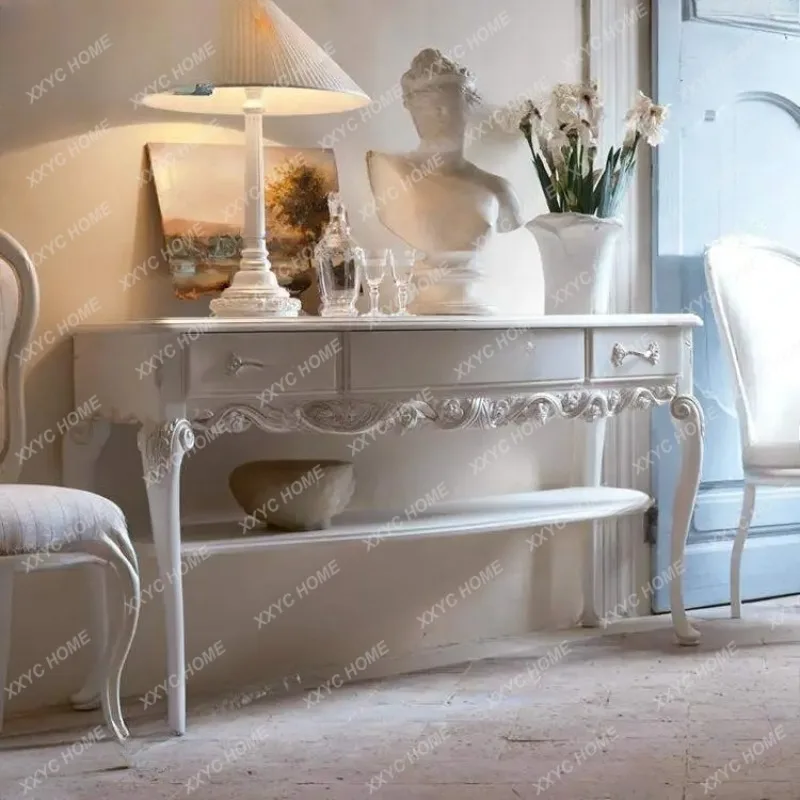 XX solid wood entrance table  fashion foyer cabinet neoclassical antique dressing table simple sofa edge