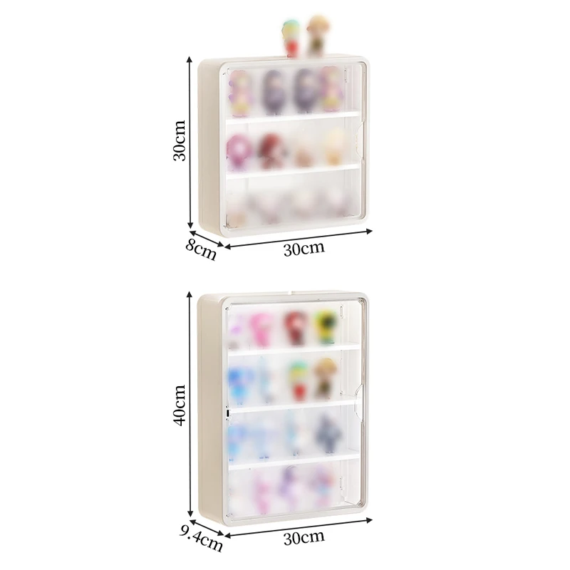 

Wall-Mounted Magnetic Doll Blind Box Display Case - Dustproof Acrylic Cabinet with Secure Storage & Detachable Panels
