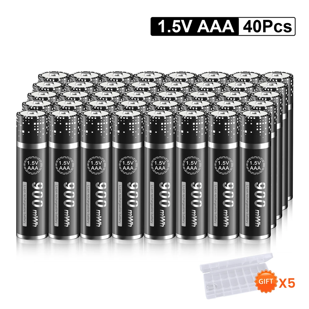 

PALO 12-40PCS 1.5V Li-ion Rechargeable Battery 900mWh AAA Lithium Battery For Remote Control Toy Manufacturers Direct Sales