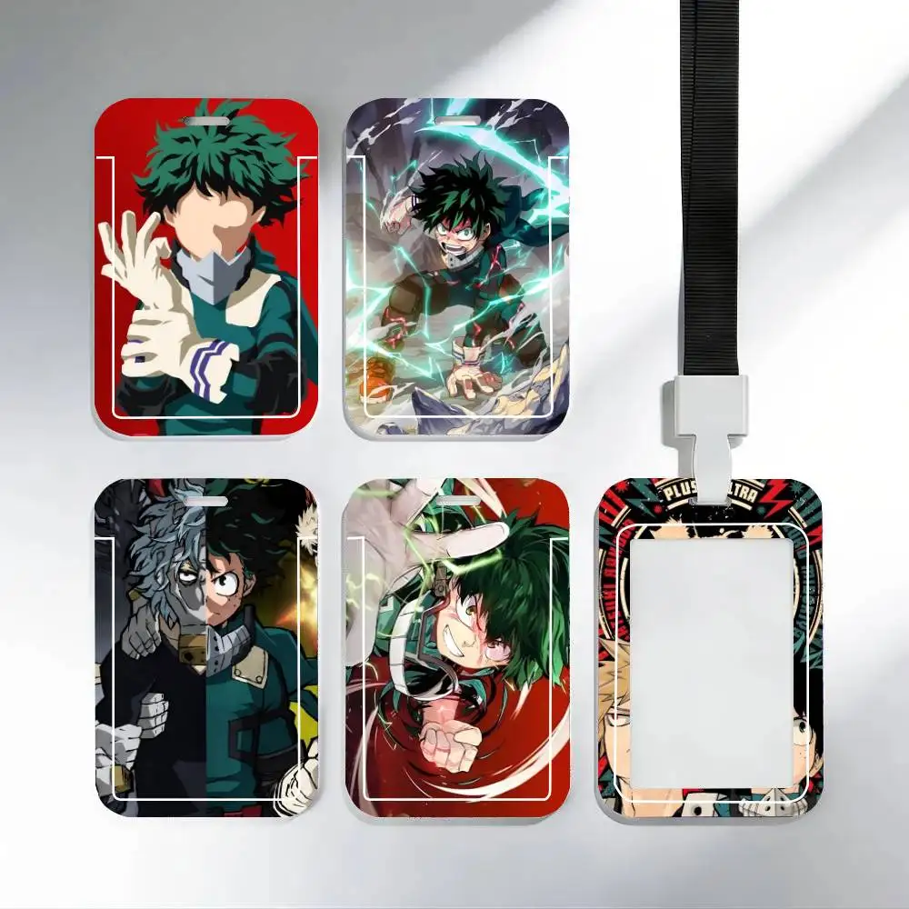 Anime M-My Hero Academia Midoriya Izuku ID Card Holder Neck Strap Pendant Door Badge Holder Lanyards Keychain Work Credential