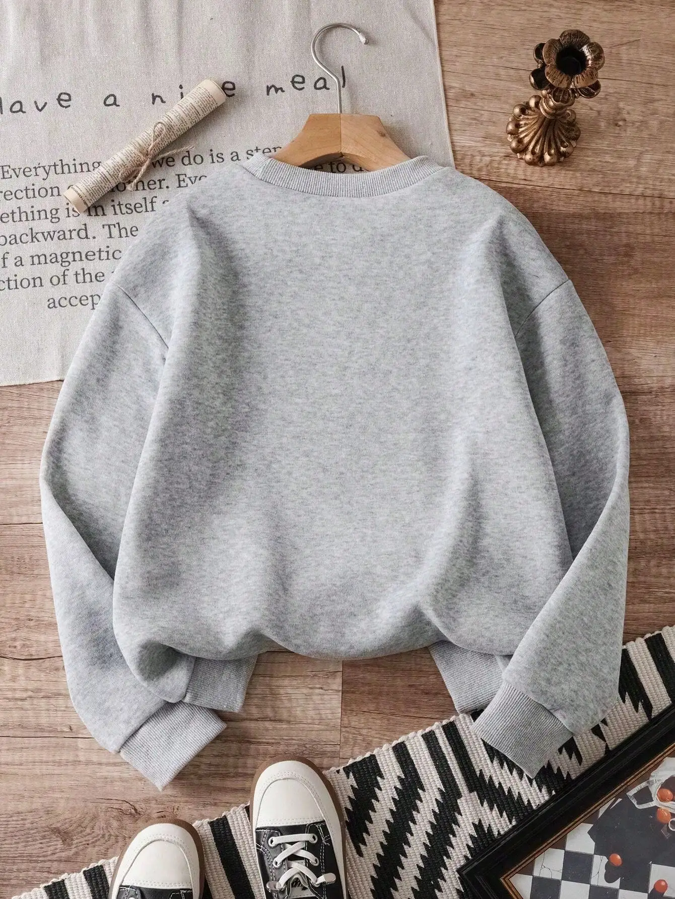 Girls Cute Duck Pattern Crew Neck Long Sleeve Pullover Sweater, Autumn/Winter Style, Girls Winter Clothing