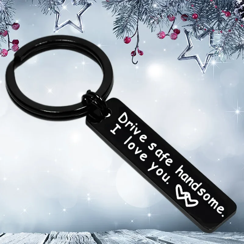 New Black Drive Safe Keychain Pendant  I Need You Here with Me I Love You Key Chains Keyrings Boyfriend Husband Dad Gifts