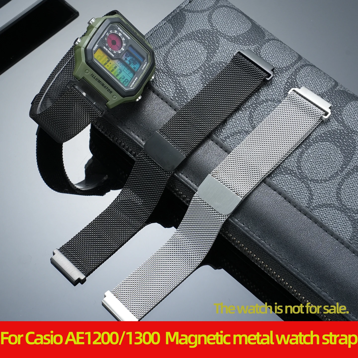 Mesh Strap Metal - カシオ AE1200 AE1300 ステンレス鋼時計ストラップ AE-1200WH 防水通気性メッシュストラップ強力な磁気金属ブレスレット