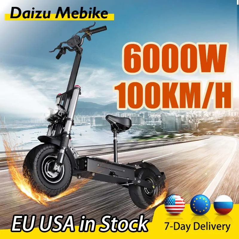 

X13 Fast 100KM/H Electric Scooter 6000W 60V Dual Motor Scooter Electric 26/30AH Lithium Battery Hydraulic Shock Absorption 13''