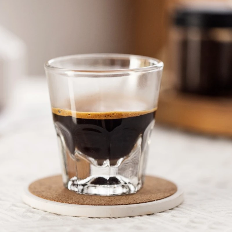 2pcs Set 5oz 145ml Thick Bottomed Italian Espresso Glass Creative Beer Whiskey Glasses Transparent Iced Coffee Latte Milk Cups