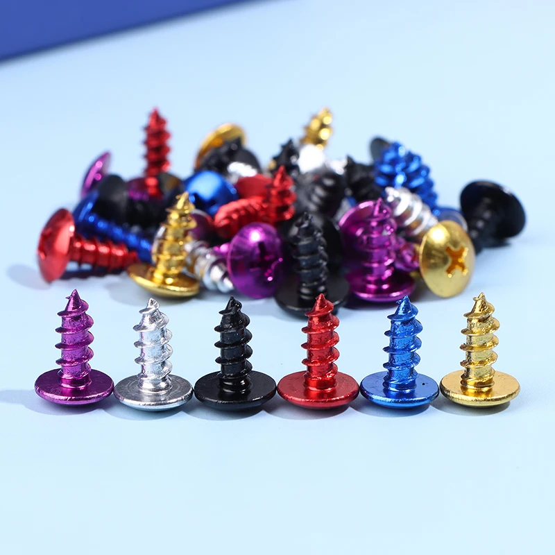 【K】30Pcs/Pack M5*12MM Universal Aluminum Alloy Motorcycle Cross Head Self Tapping Bolts Screws Nut Round Head Thread Diameter
