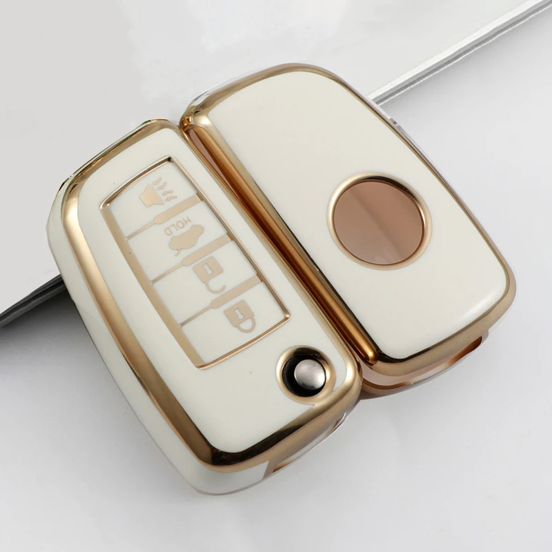 TPU Car Folding Key Case Cover for Nissan Kicks Juke Altima Tiida Murano Qashqai J11 X-Trail Micra Maxima Protective Shell Fob
