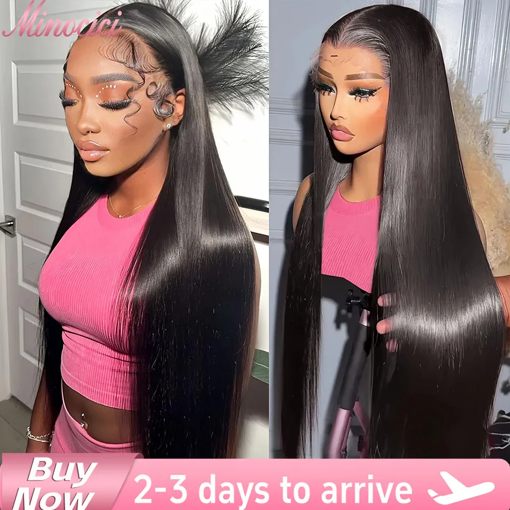 

30-дюймовый прямой парик из человеческих волос 13x6 HD, кружевной фронтальный парик из 100% настоящих человеческих волос, плотность 250, предварительно выщипанный парик с застежкой на кружево спереди