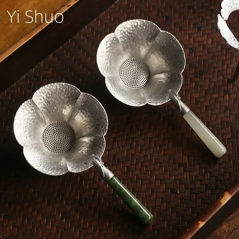 

Manual Pure Tin Tea Funnel Tea Filter Creative Flower Dust Saucer Tea Accessories Gold Mesh Dolce Fashion