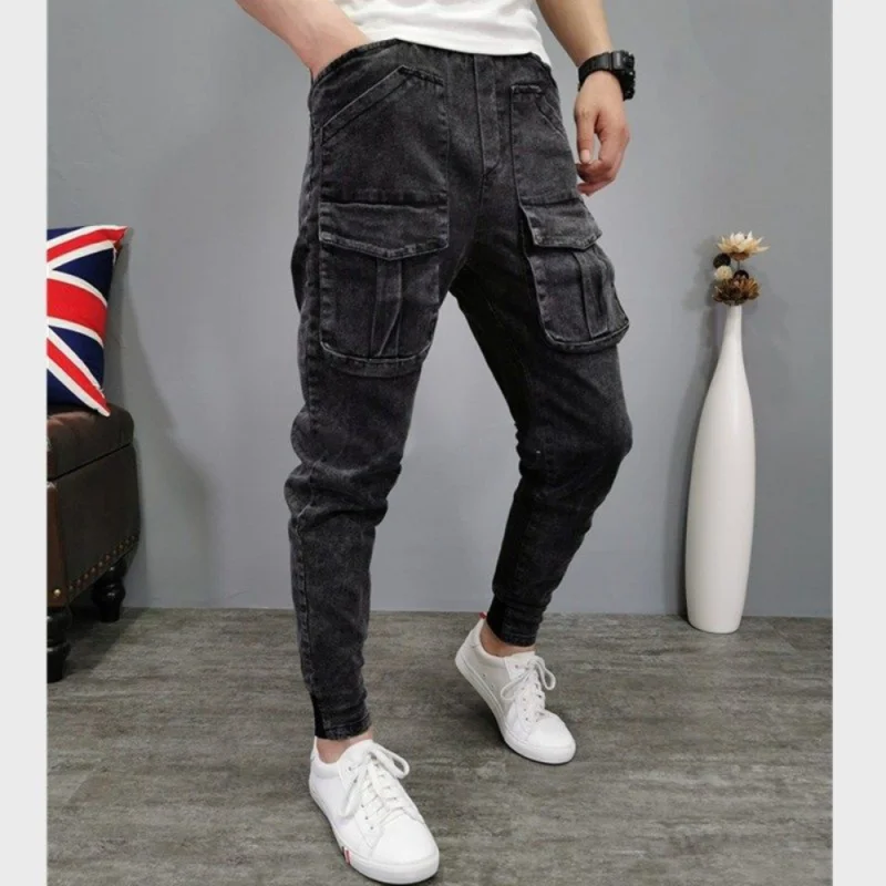 Nuovi pantaloni Cargo da uomo High Street Hip-hop personalità tuta alla moda pantaloni Casual Jeans uomo pantaloni larghi pantaloni aderenti y2k