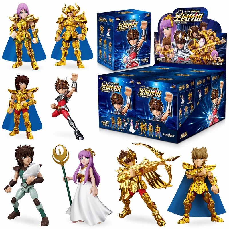 Kayou Saint Seiya Series Blind Box Pegasus Aiolos Sagittarius‌‌ Leo Scorpio Milo Gold Saint Assembled Model Action Figure Gift