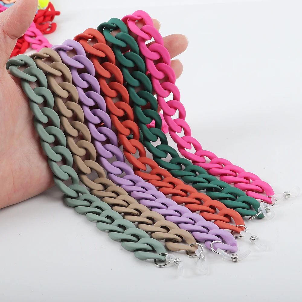 FishSheep Fashion 2022 New Acrylic Sunglasses Chains Lanyard For Women Colorful Matte Mask Chain Strap Holder Cord Accessories