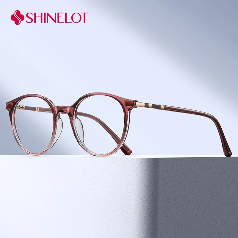 

81550 Retro Oval Women Cat Eye Eyeglasses Frame Eye Protection Bluelight Blocking Glasses Youth Style Jelly Color Eyewear