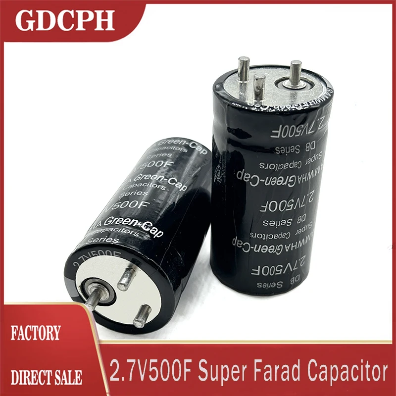 

2Pcs 2.7V500F Super Farad Capacitor 32*63mm Can Be Used to 16V83F Supercapacitor Automobile Rectifier Module Large Current