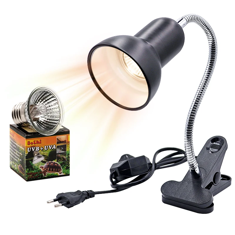 Support de lampe UVA + UVB 3.0 Reptile, ensemble avec thermomètre à pince et hygromètre, lézard, tortue, tortue, bassin, ampoule chauffante 220V