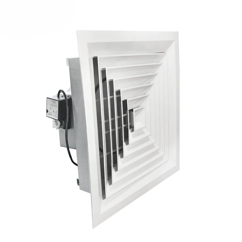 

Hvac systems Vav square diffusers regulate air flow through actuators