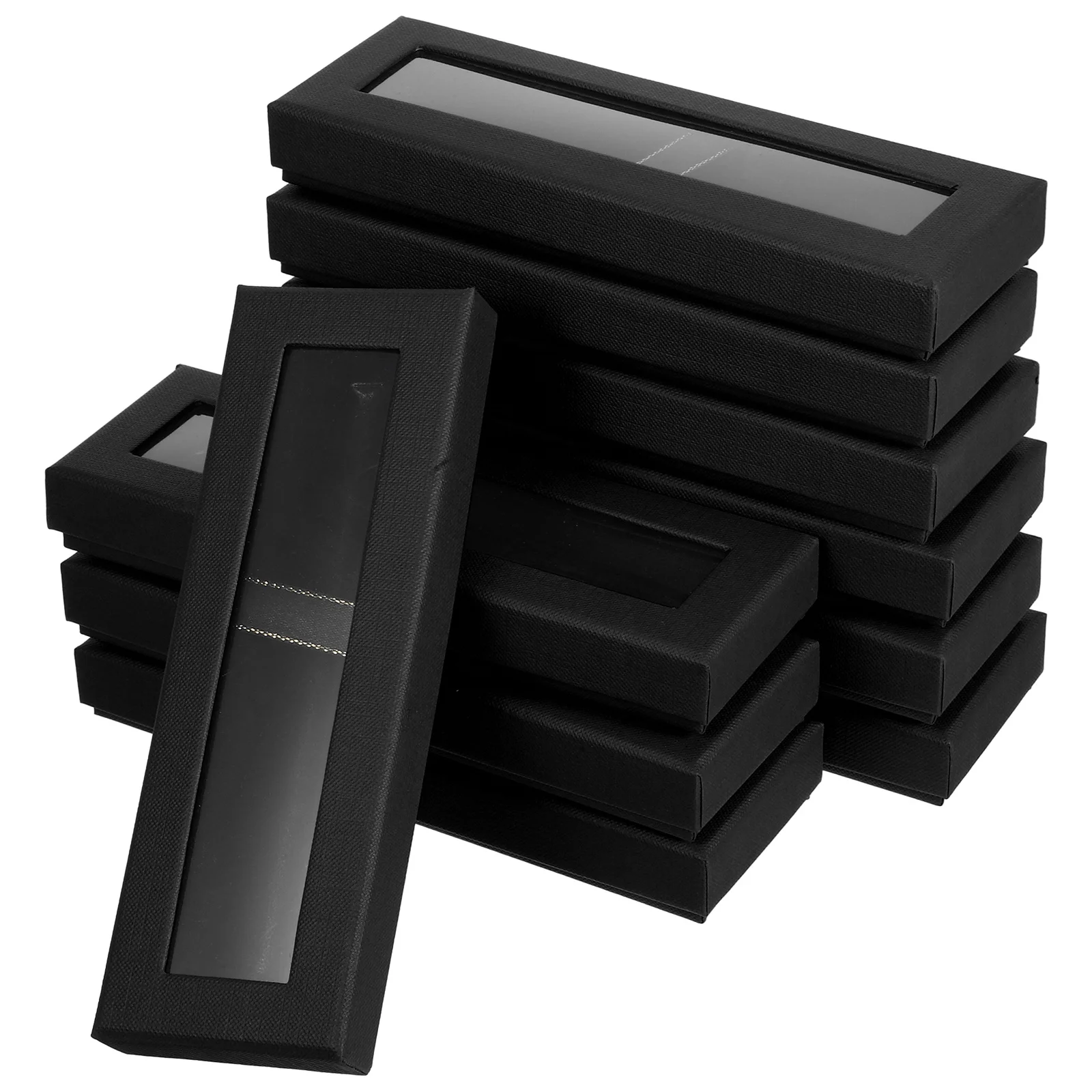 

10pcs Gift Box For Display Clear Window Single Holder Packaging Case Protective Storage Box For Fountain Pen Keepsake Pen Boxes