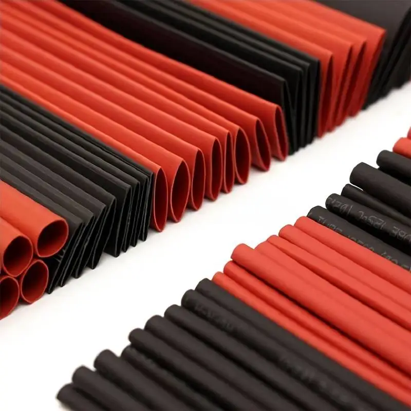 127pcs Black Red Heat Shrink Tubing 2:1 Assortment Polyolefin Tube Car Cable Sleeving Wrap Wire Kit