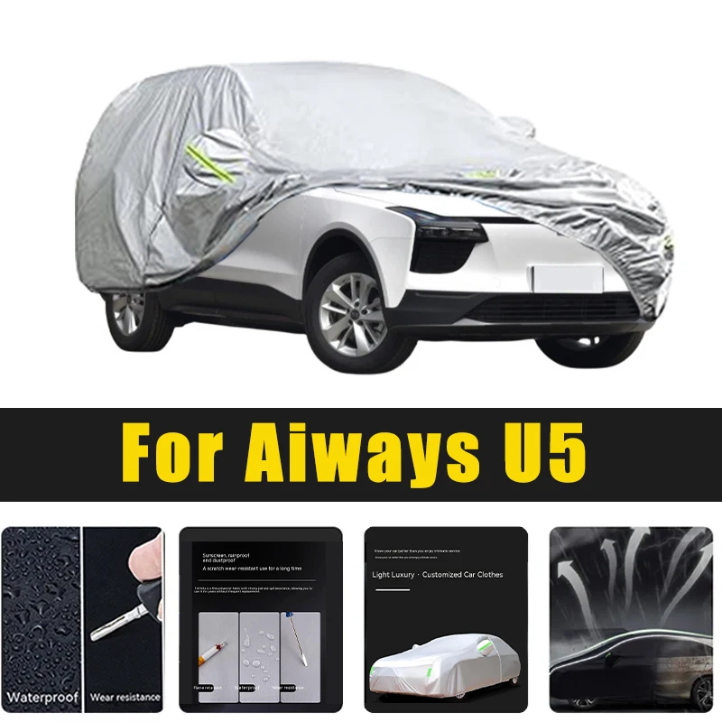 

Full Car Covers Outdoor Sun UV Protection Dust Rain Snow Oxford cover Protective For Aiways U5 Accessories